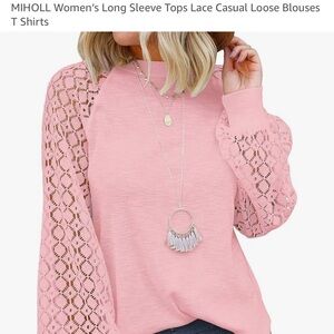 Women's Pink Lace Sleeve Top
NWOT